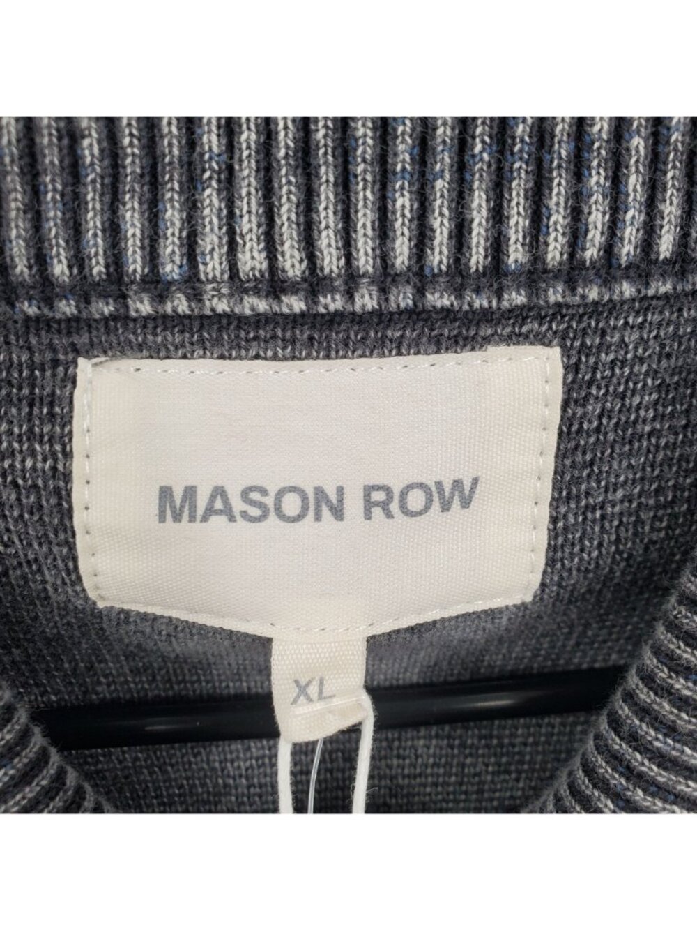 Mason Row Acid Washed 1/4 Zip Sweater Top Men Size XL NWT Regular Fit Grey - Picture 3 of 11